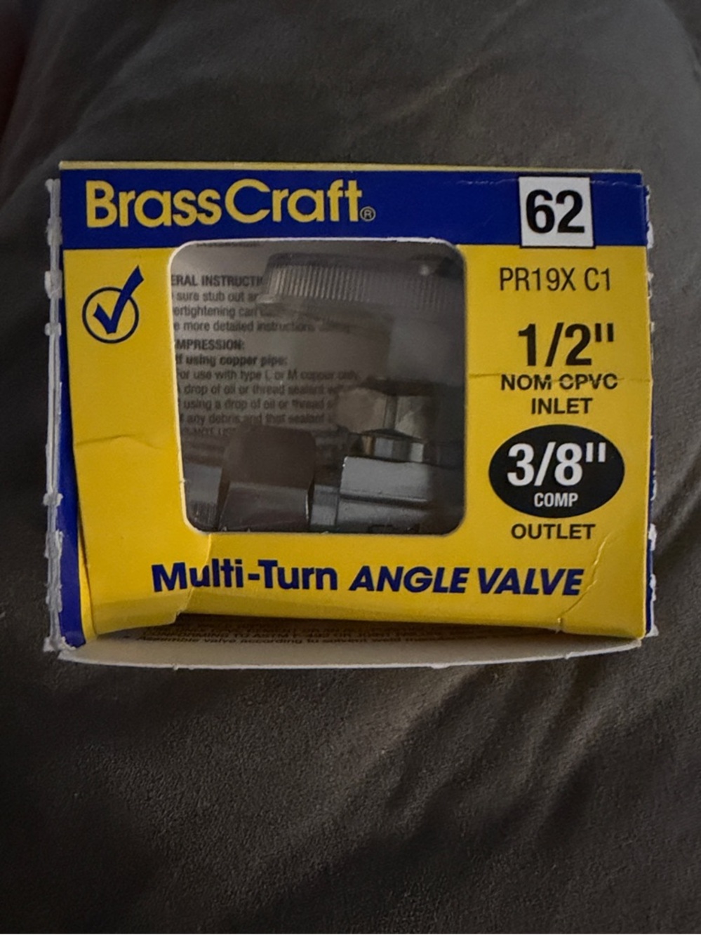 Multi-Turn Angle Valve - Yellow/Blue Packaging